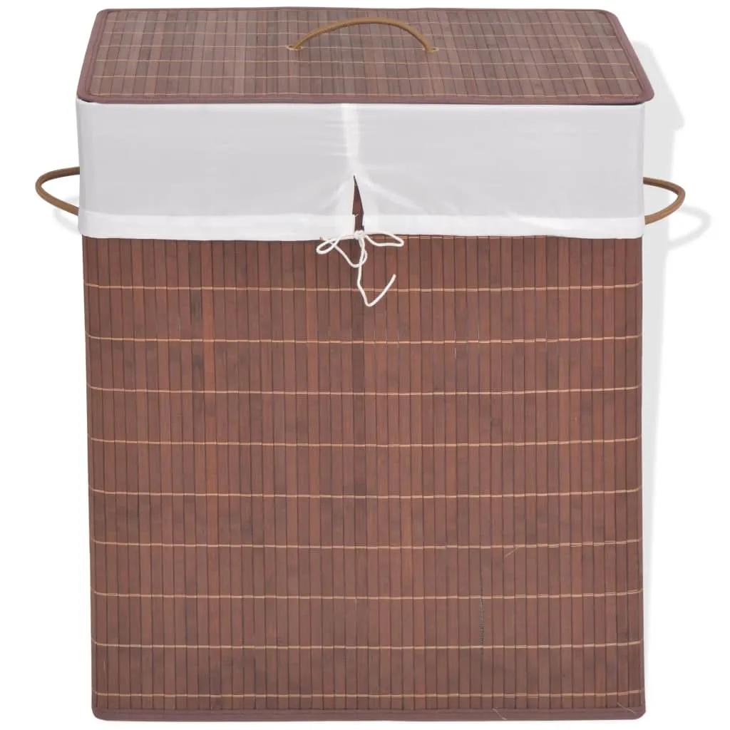 Elegante Design Bambus-Wäschekorb Rechteckig Braun, Stabil und Beständig, perfekt für dein Haus #DE6458